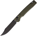 DGRPKXOLBW: Daggerr Pike crossbar lock, OD green textured FRN handle, 3.88" black stonewash 8Cr14MoV clip point blade