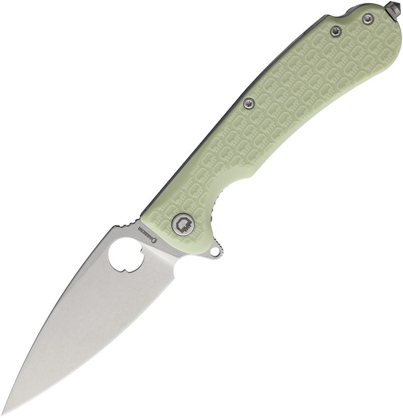 DGRRSGLSW: Daggerr Resident linerlock, Glow in the Dark FRN handle, 3.5" stonewash 8Cr14MoV blade