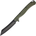 DGRTKFOLBW: Daggerr Tesak linerlock, OD green textured FRN handle, 4.88" black stonewash 8Cr14MoV sheepsfoot blade