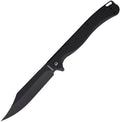 DGRTPFBKBW: Daggerr Toothpick linerlock, black textured FRN handle, 4.88" black stonewash 8Cr14MoV clip point blade