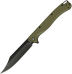 DGRTPFOLBW: Daggerr Toothpick linerlock, OD green textured ABS handle, 4.88" black stonewash 8Cr14MoV clip point blade
