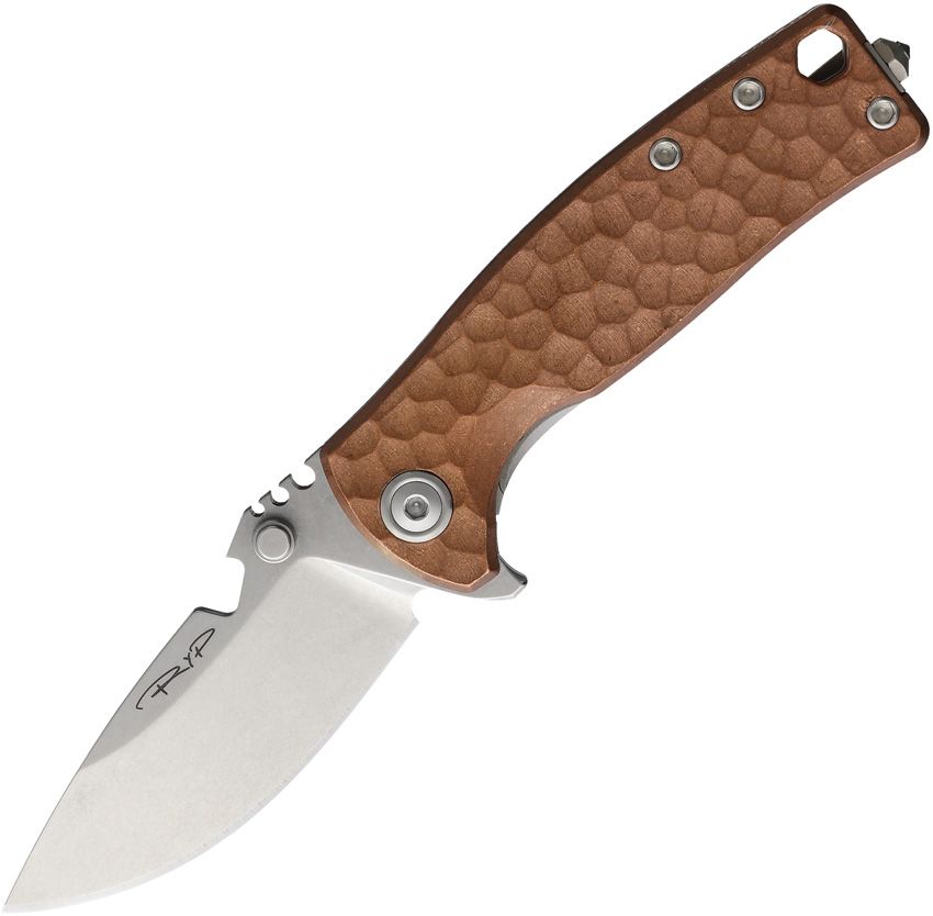 DPXHSF073: DPx Gear HEST F framelock, copper handle, 2.75" stonewash M390 blade