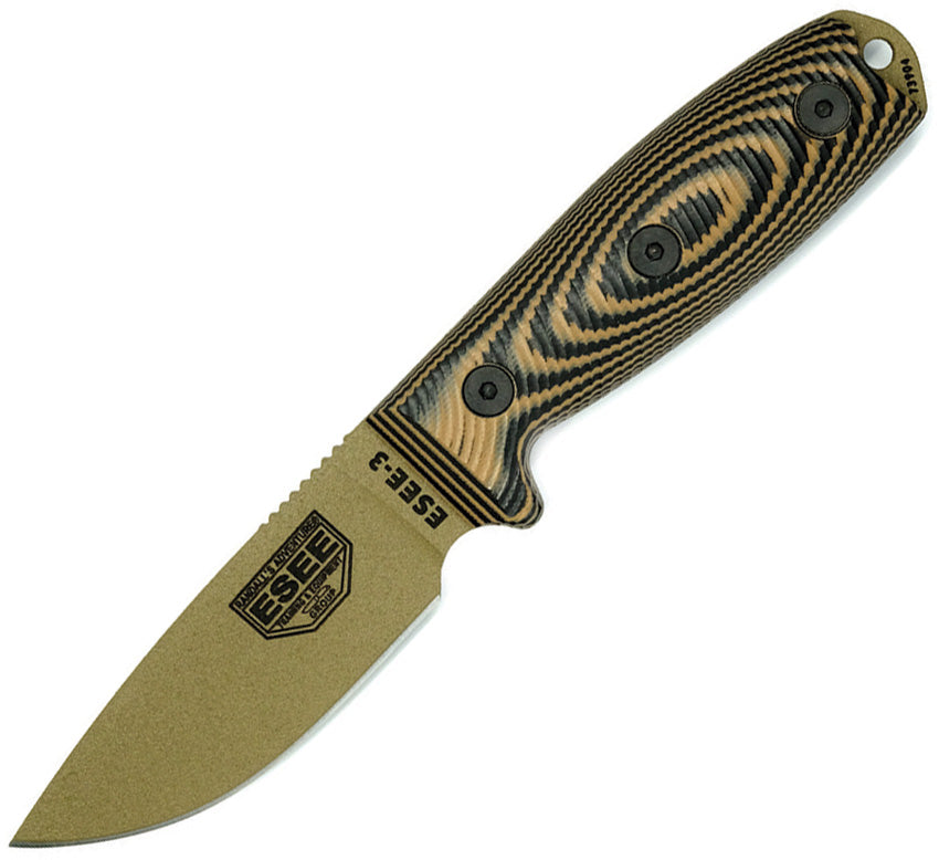 ES3PMDE005 ESEE Model 3 3D Fixed Blade Coyote