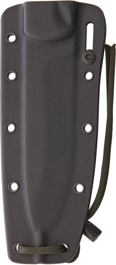 ESCM6SHEATH: ESEE Model CM6 replacement sheath, black Kydex with adjustable tensioner and lashing holes