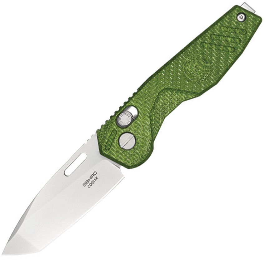Extrema Ratio BFK Zero folding knife with stonewash N680 tanto blade and green carbon fiber handle (EX0174SWF2)
