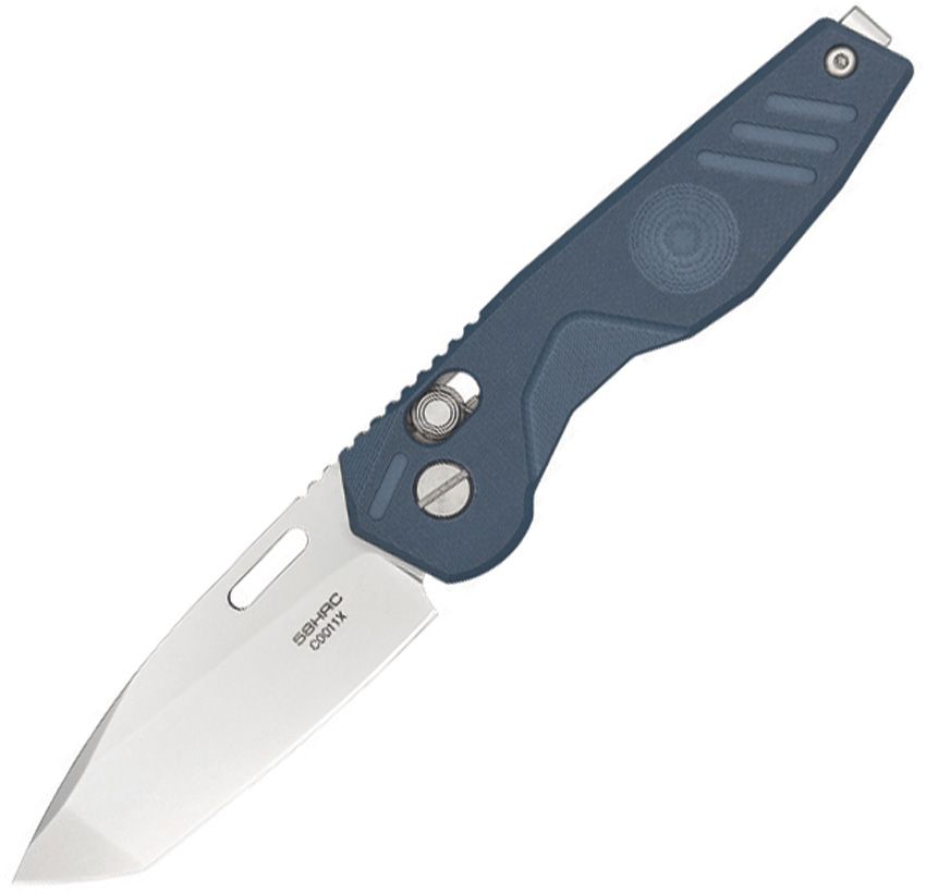 Extrema Ratio BFK Zero folding knife with stonewash N680 tanto blade and blue-gray G10 handle (EX0174SWG6)