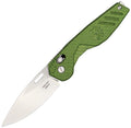 Extrema Ratio BFK folding knife with stonewash N690 drop point blade and green carbon fiber handle (EX0178SWF2)
