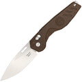 Extrema Ratio BFK folding knife with stonewash N690 drop point blade and tobacco micarta handle (EX0178SWM2)