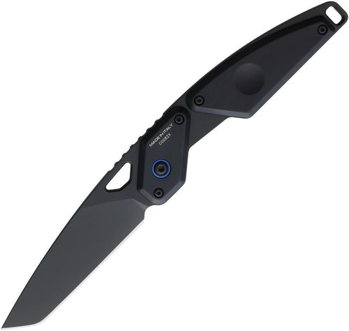 EX0182NITBLKB: Extrema Ratio Aero FX fixed blade, black handle with blue accents, 2.75" tanto blade