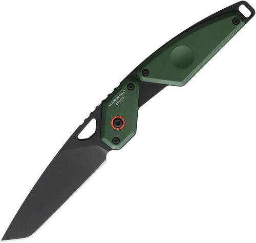 EX0182NITBLKFGO: Extrema Ratio Aero FX fixed blade, forest green handle with orange accents, 2.75" tanto blade