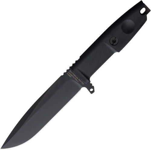 EX0202M3BLKBLK: Extrema Ratio Folgore Verticale fixed blade, black Forprene handle, 5" black M390 drop point blade