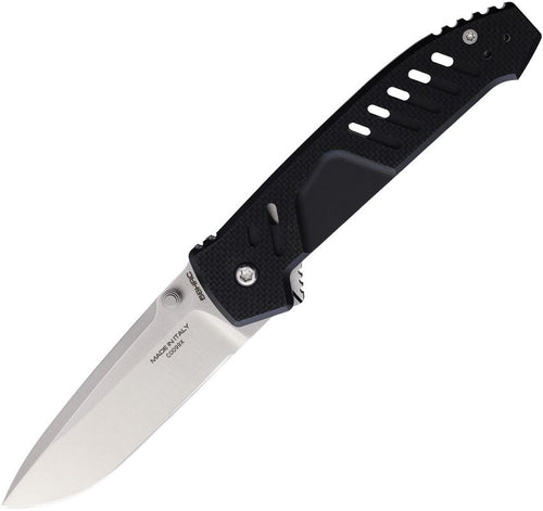 EX0232NITSG10B: Extrema Ratio MF1 EVO D linerlock, black G10 handle, 3.75" satin nitrogen steel drop point blade