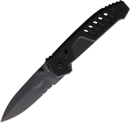 EX0233BLKG10BR: Extrema Ratio MF1 EVO SP linerlock, black G10 handle, 4" black DLC N690 spear point blade