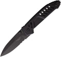 EX0233M3BLKBLK: Extrema Ratio MF1 EVO SP linerlock, tactical mud aluminum handle, 3.75" black DLC partially serrated M390 spear point blade