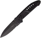 EX0233M3BLKBLK: Extrema Ratio MF1 EVO SP linerlock, tactical mud aluminum handle, 3.75" black DLC partially serrated M390 spear point blade