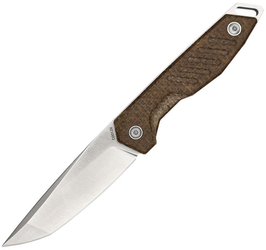 Extrema Ratio BFK Pixel fixed blade knife with satin nitrogen steel tanto blade and tobacco micarta handle (EX0253NSM2)