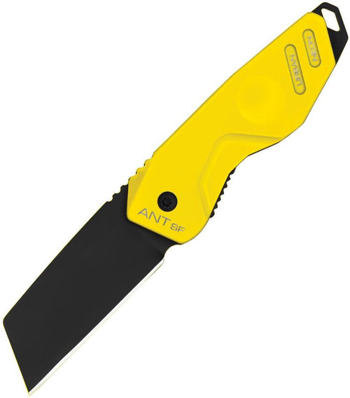EX0471BLKYL: Extrema Ratio ANT Urban framelock, yellow handle, 2" black DLC N690 sheepsfoot blade