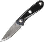 G1050243: Gerber Principle bushcraft fixed blade, black rubber handle, 3.25" stonewash 420HC Scandi grind blade
