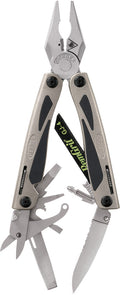 Gerber MP800 Legend Needlenose with satin finish blades, nylon handles, and steel sheath displayed open.