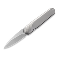 KCK0012: KniClad Ginren linerlock, silver gray titanium handle, 3" nano-ceramic S35VN drop point blade