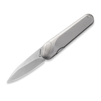 KCK0012: KniClad Ginren linerlock, silver gray titanium handle, 3" nano-ceramic S35VN drop point blade