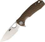 HB1022 Honey Badger Small Linerlock Tan