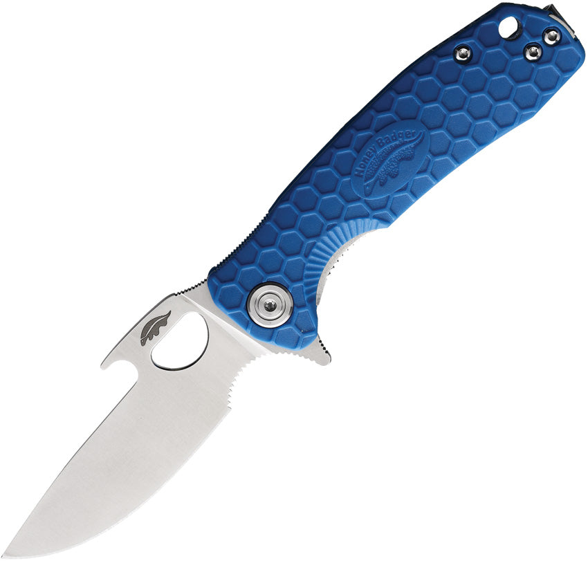 HB1074 Honey Badger Small Easy Open Linerlock Blue