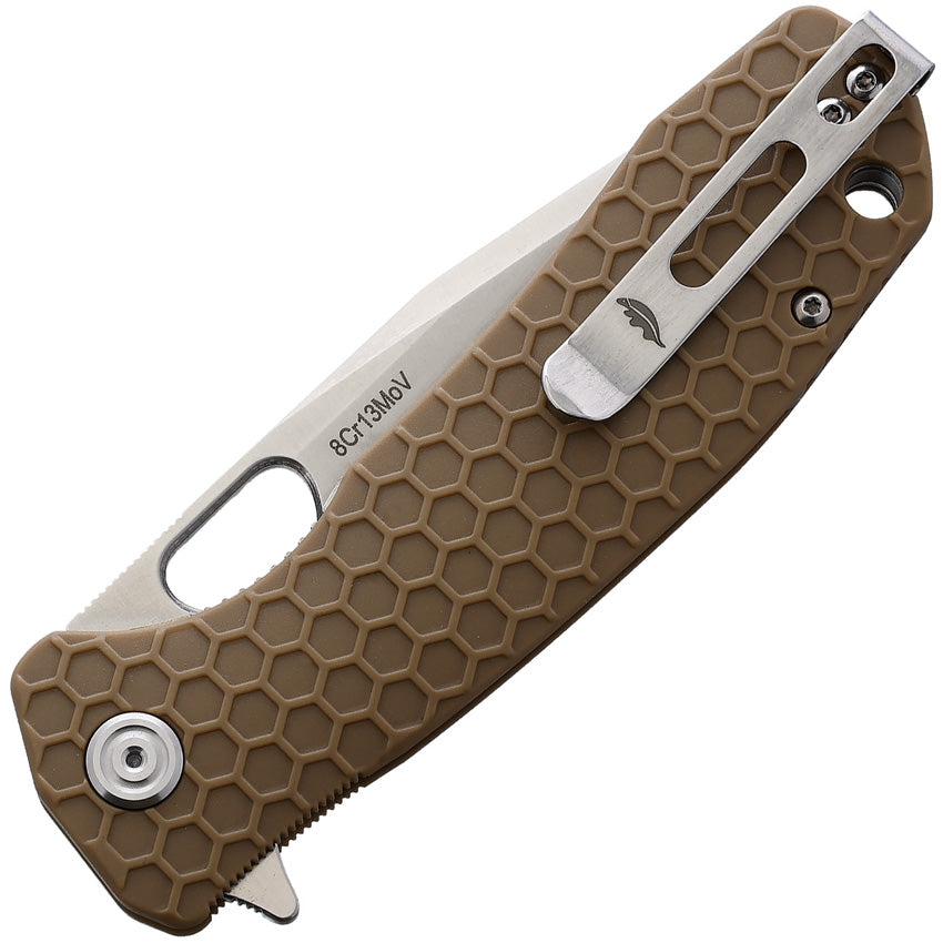 HB1322 Large Linerlock Tanto Tan