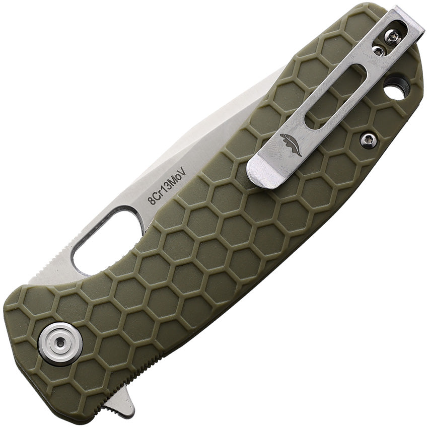 HB1323 Large Linerlock Tanto Green
