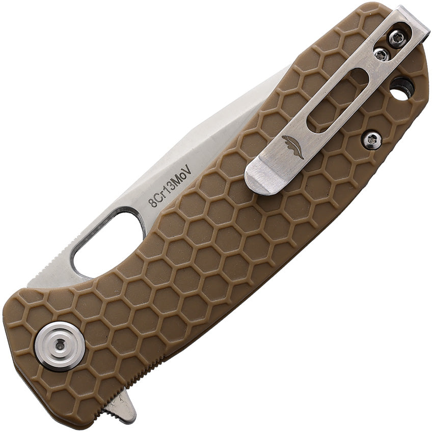 HB1332 Medium Linerlock Tanto Tan