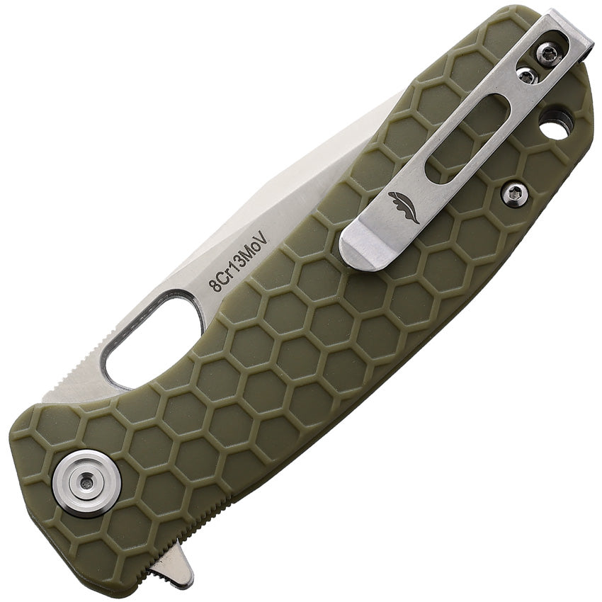 HB1333 Medium Linerlock Tanto Green