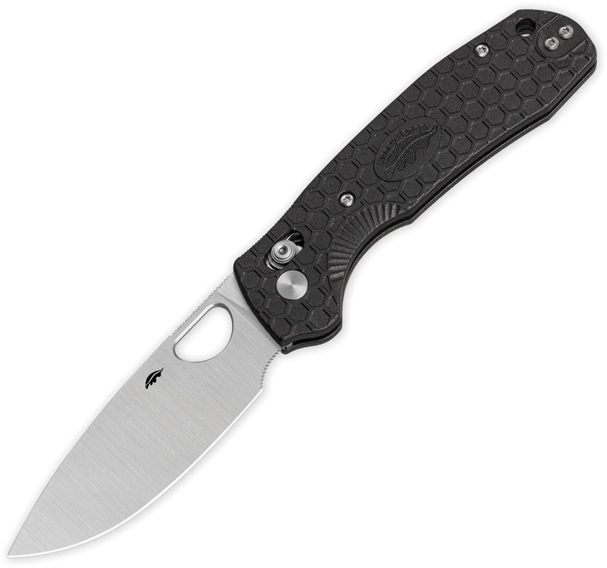 HB6001 Honey Badger Knives Crossbolt Lock Black FRN