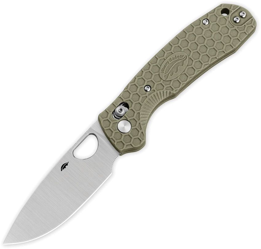 HB6003 Honey Badger Knives Crossbolt Lock Grn FRN
