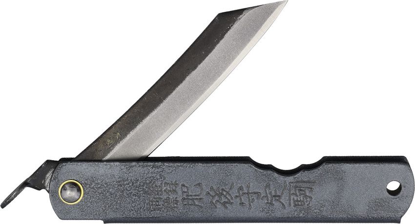 HIGOC3BSK: Higonokami No. 3 traditional folder, slate blue steel handle, 2.75" two-tone SK5 carbon steel blade