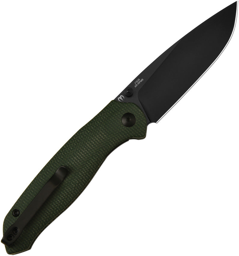 J1938BMGN Aes Linerlock Green Micarta