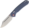 CJRB Bowie Pyrite Top linerlock folding knife with stonewash AR-RPM9 clip point blade and slate blue G10 handle (J1942XBU)