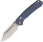 CJRB Bowie Pyrite Top linerlock folding knife with stonewash AR-RPM9 clip point blade and slate blue G10 handle (J1942XBU)