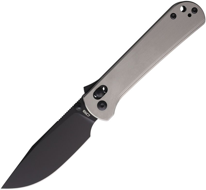 J1960BTI: CJRB Bolt Recoil Lock, gray titanium handle, 3.25" black AR-RPM9 drop point blade