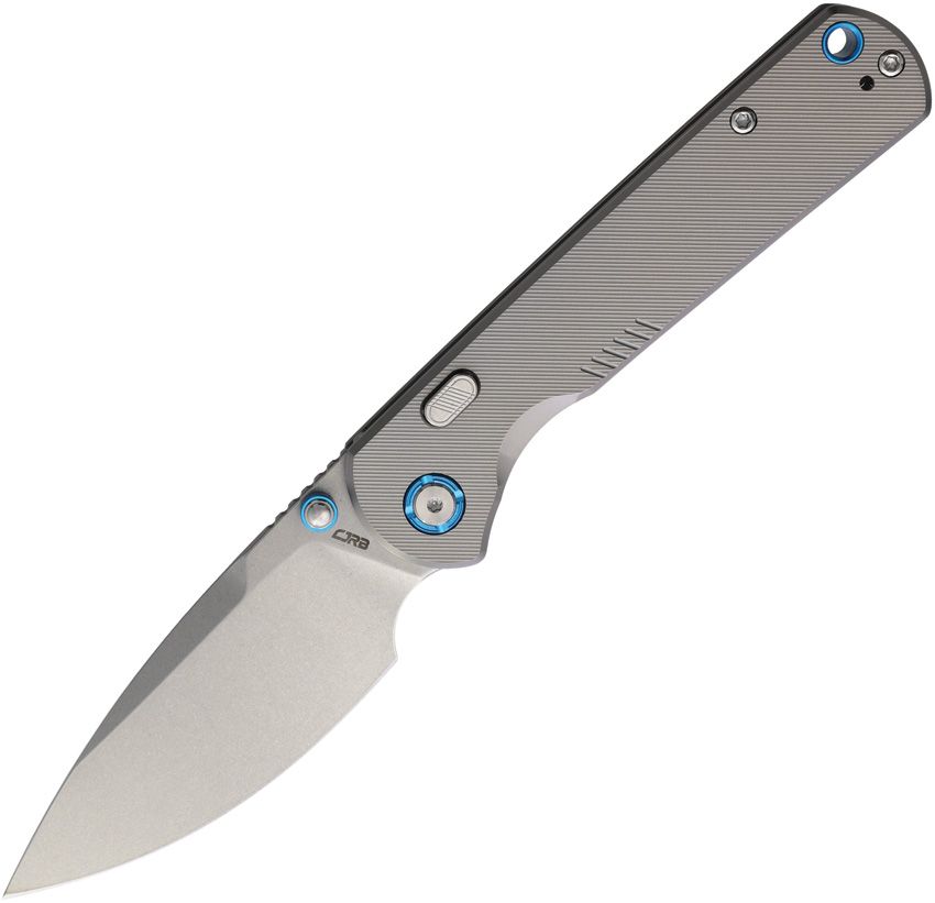 CJRB Latitude Top linerlock folding knife with stonewash CPM S35VN drop point blade and gray titanium handle (J1975GGY)
