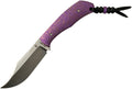 Jack Wolf Bordertown Bowie fixed blade knife with satin CPM S90V blade and crystalized purple titanium handle (JW44069)