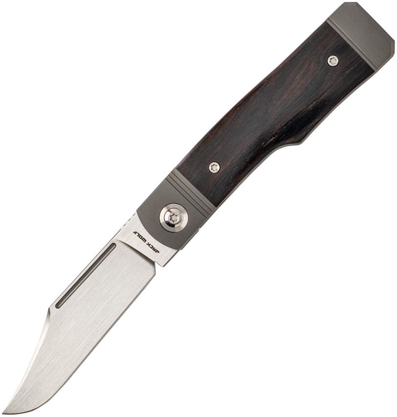 JW54379 Jack Wolf Knives Gunslingerjack Ebony Wood