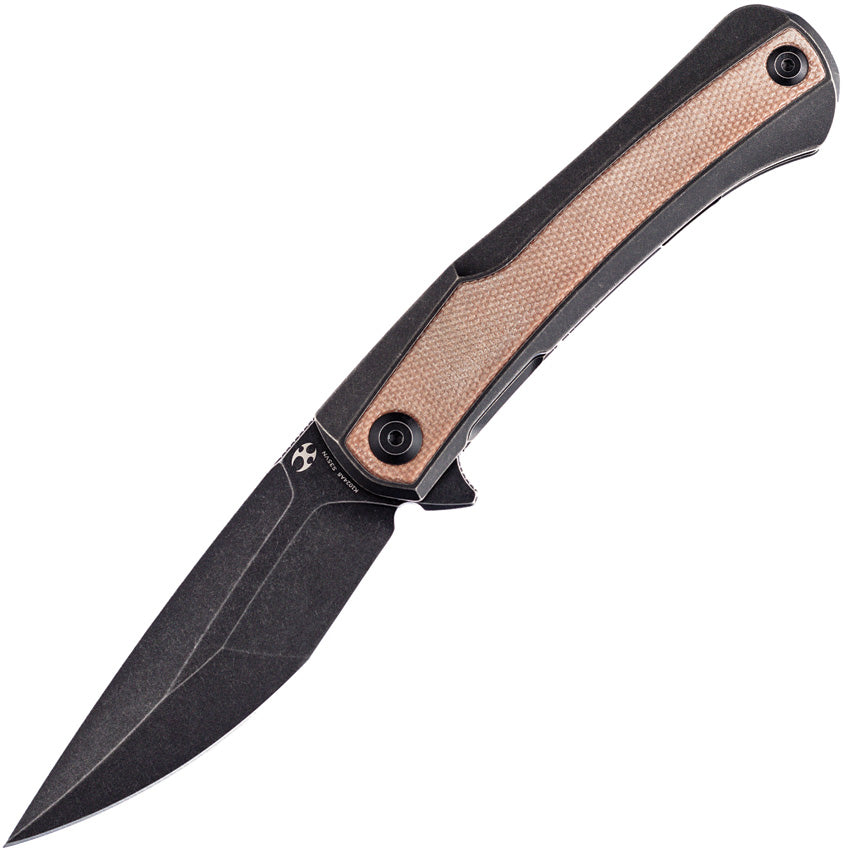 K1024A8 Kansept Kratos Framelock Brown Micarta