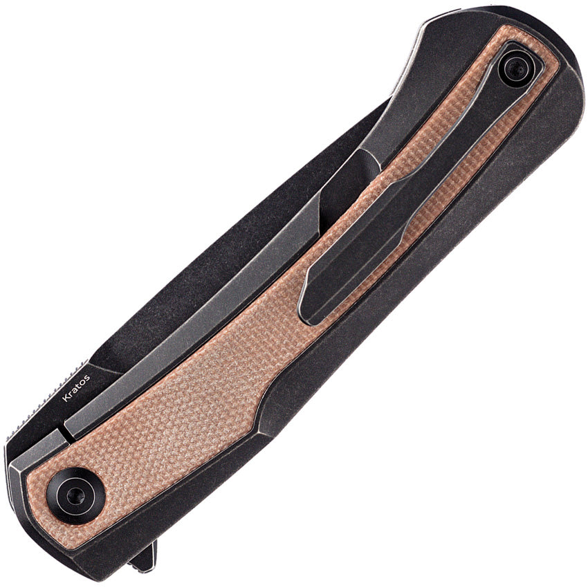 K1024A8 Kansept Kratos Framelock Brown Micarta