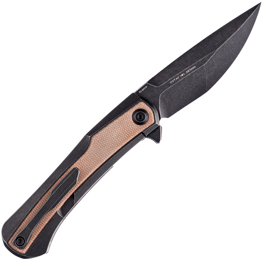 K1024A8 Kansept Kratos Framelock Brown Micarta