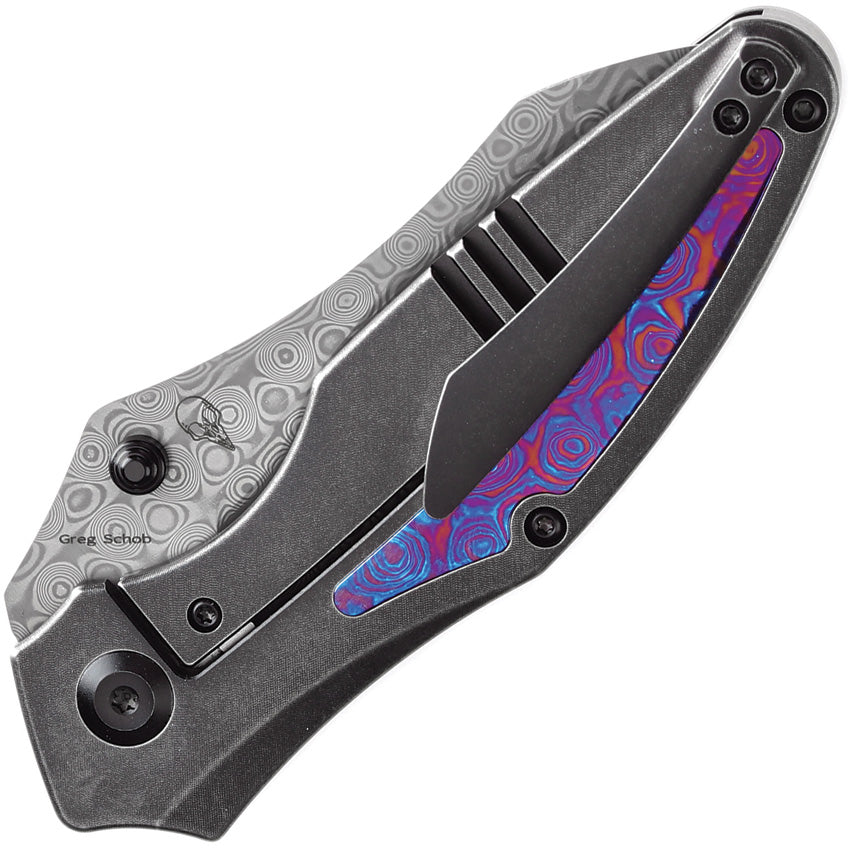 K1074A8 Kansept Baba Yaga Framelock Timascus