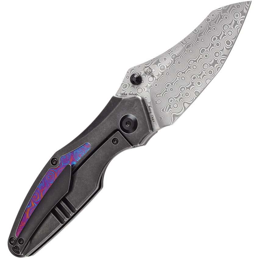K1074A8 Kansept Baba Yaga Framelock Timascus