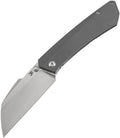 K1139A1: Kansept Contra framelock, gray titanium handle, 3.25" satin S90V sheepsfoot blade