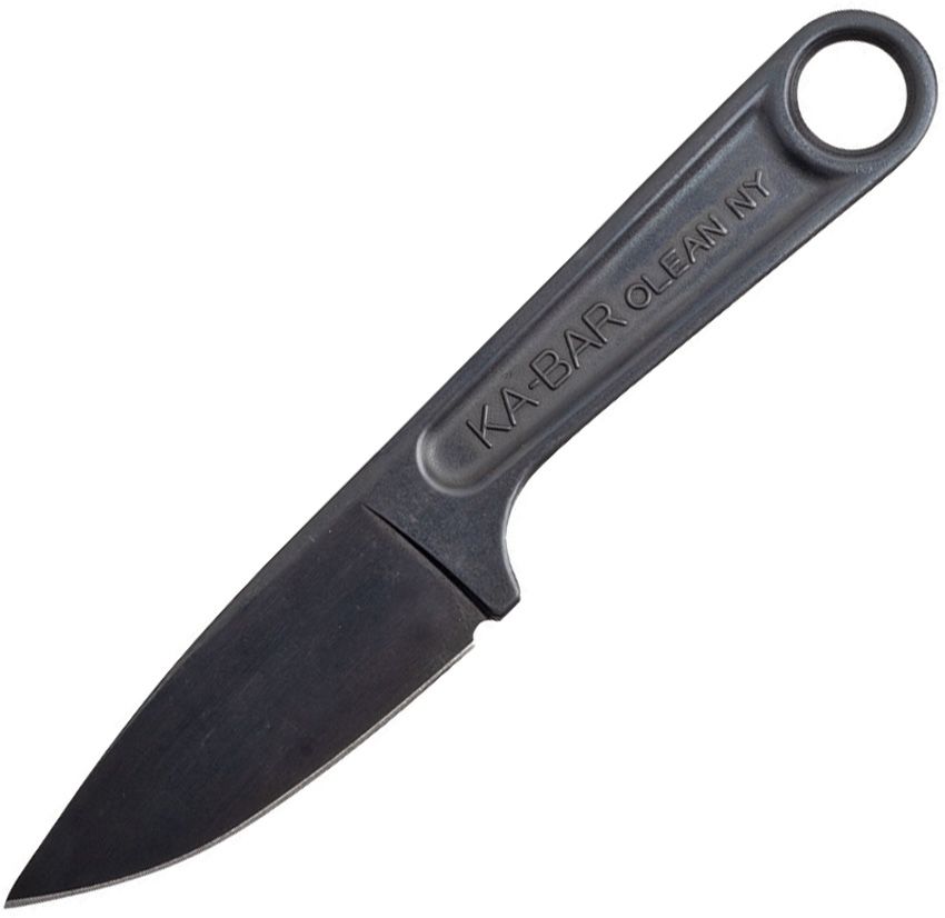 KA1119BK: Ka-Bar Blackout Wrench Knife, one-piece construction, 3" black oxide 425 stainless drop point blade