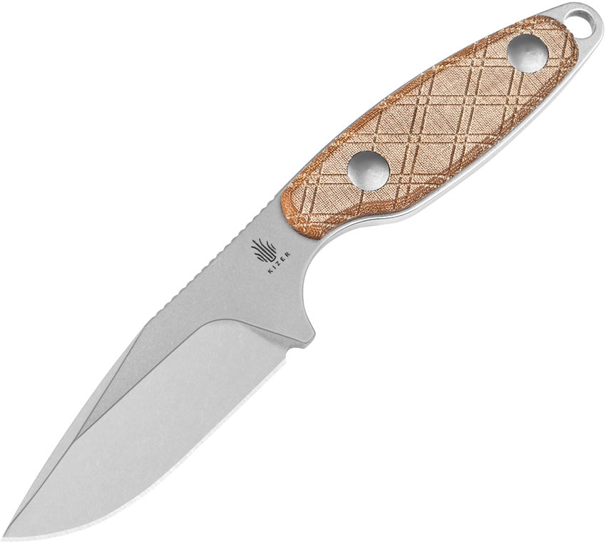 KI1064C1 Kizer Muskrat Fixed Blade Nat Mic