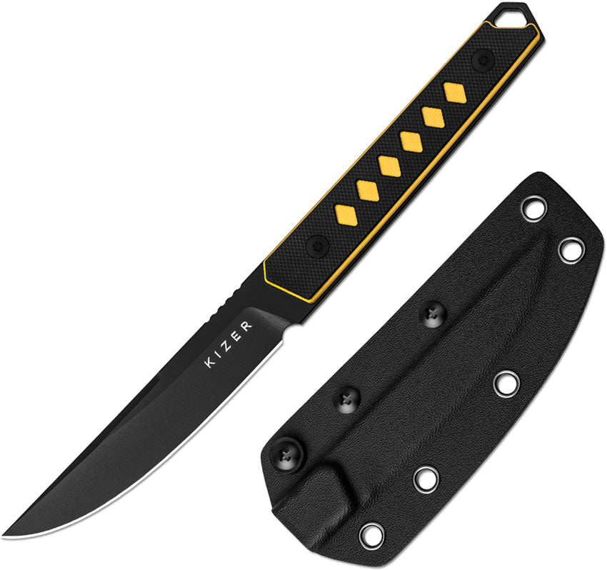 KI1066A3 Kizer Kwaiken Fixed Blade Black/Yel